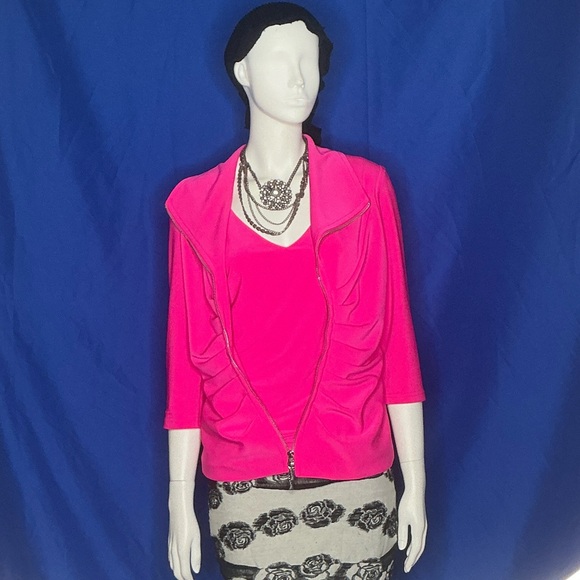 Joseph Ribkoff Two-Tone Pink Jacket and Top Set - Picture 1 of 3